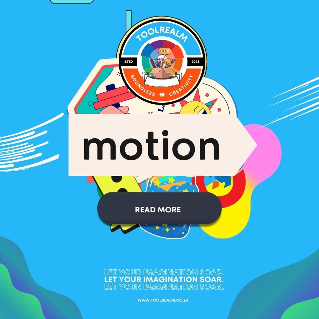 Image Depicting Toolrealm Motion a new creative arsenal in Toolrealm mashup of colors and logos together